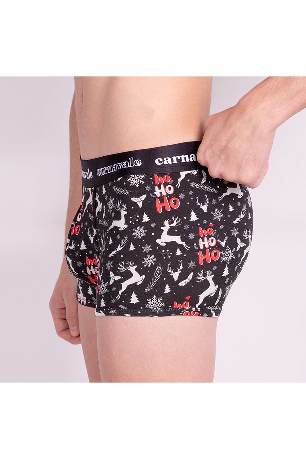Carnavale Yılbaşı Desenli Siyah Erkek Boxer - 6