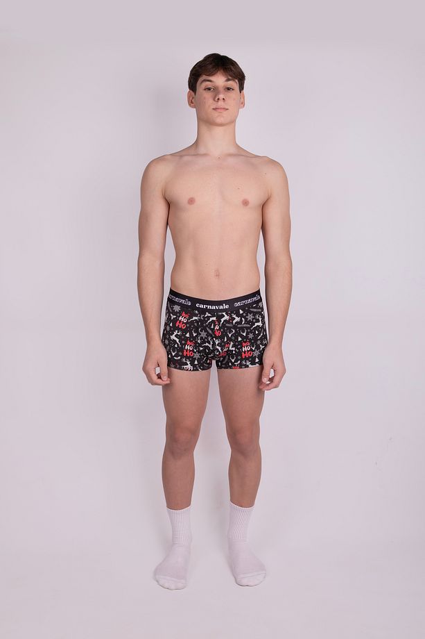 Carnavale Yılbaşı Desenli Siyah Erkek Boxer - 4