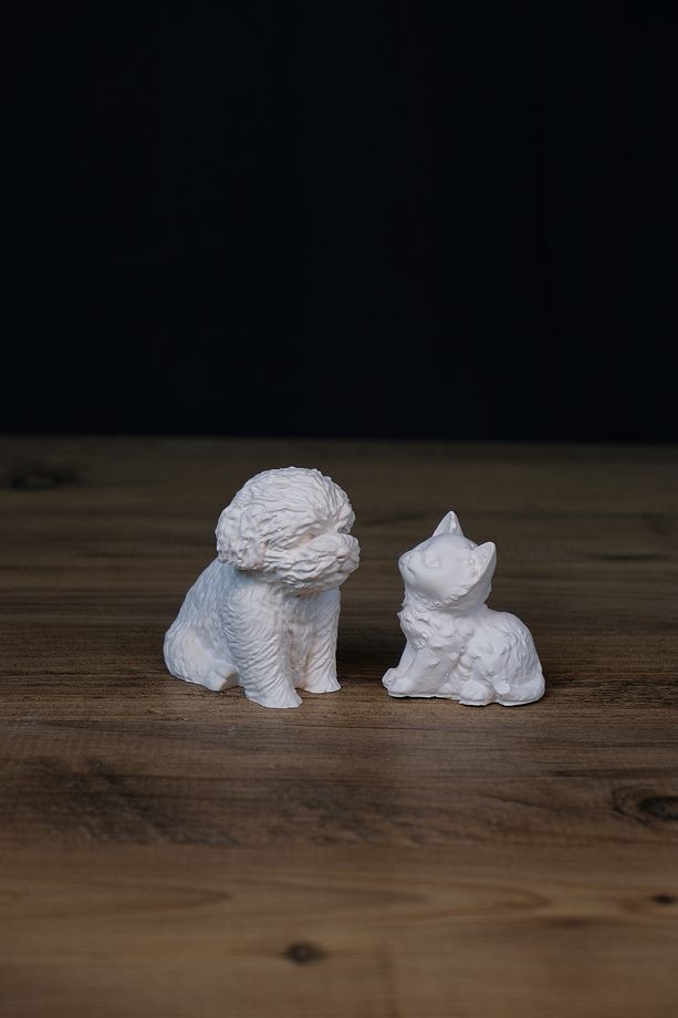 Kedi ve Köpek Heykeli / Kedi ve Köpek Biblo - 5