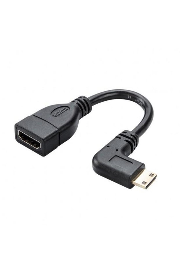 90 Degree Mini HDMI Converter Mini HDMI Male to HDMI Female 15cm