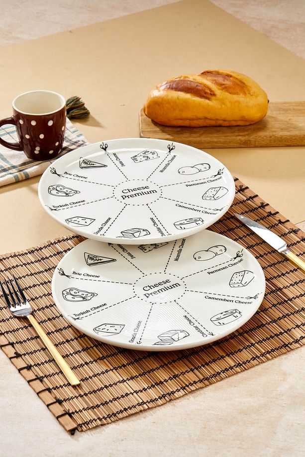 2 Adet Özel Tasarım Peynir Sunum Tabağı 26 cm - 1