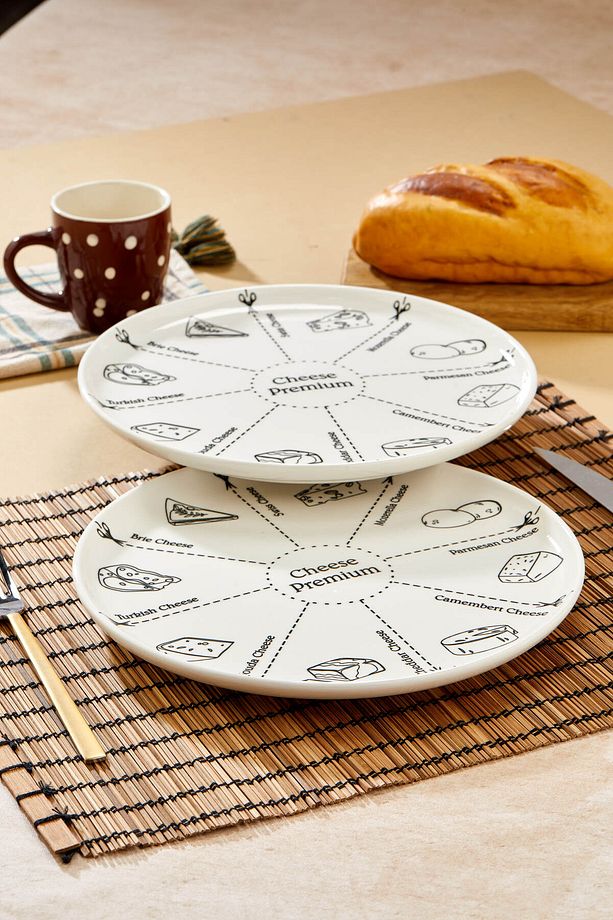 2 Adet Özel Tasarım Peynir Sunum Tabağı 26 cm - 5
