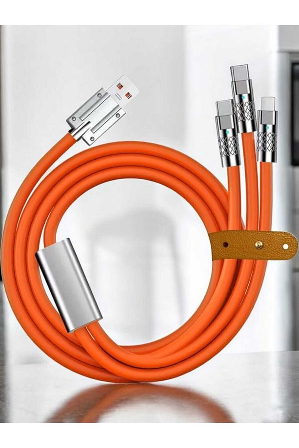 Android Manyetik Mıknatıslı Şarj Kablosu Micro Usb Type-c 3in1 3 Başlıklı Kablo - 2