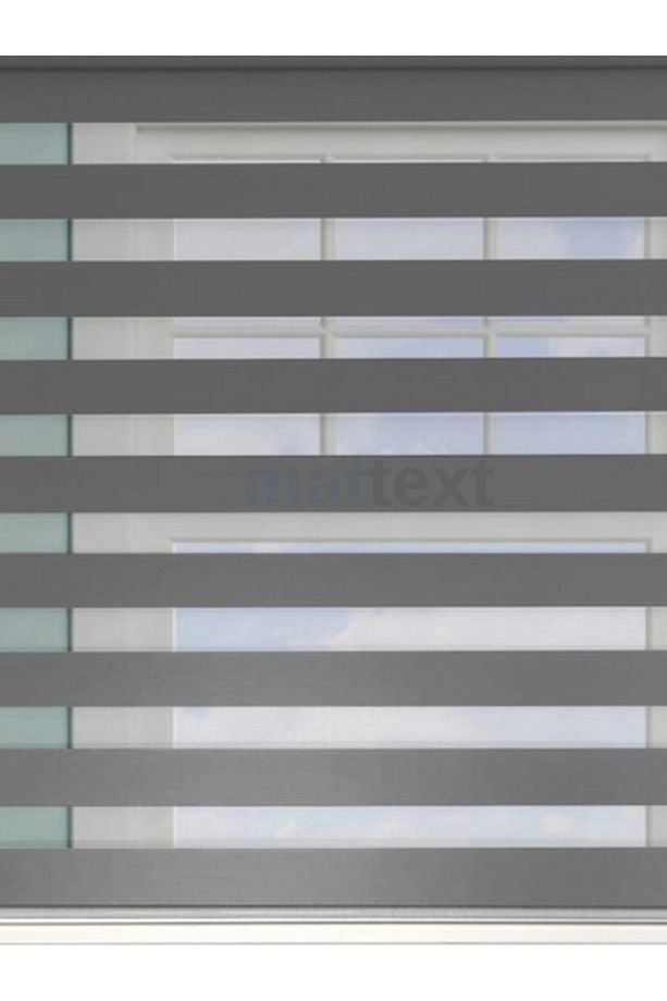 Antrasit micro plise Zebra Perde dilimsiz - 1