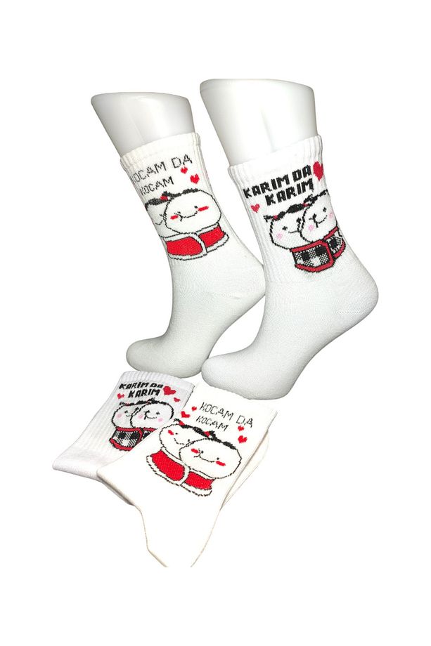 2 Çift Unisex Kocamda Kocam & Karımda Karım, Çift Çorapları, Sevgili Çorapları (2 Adet- Pamuklu ) - 4