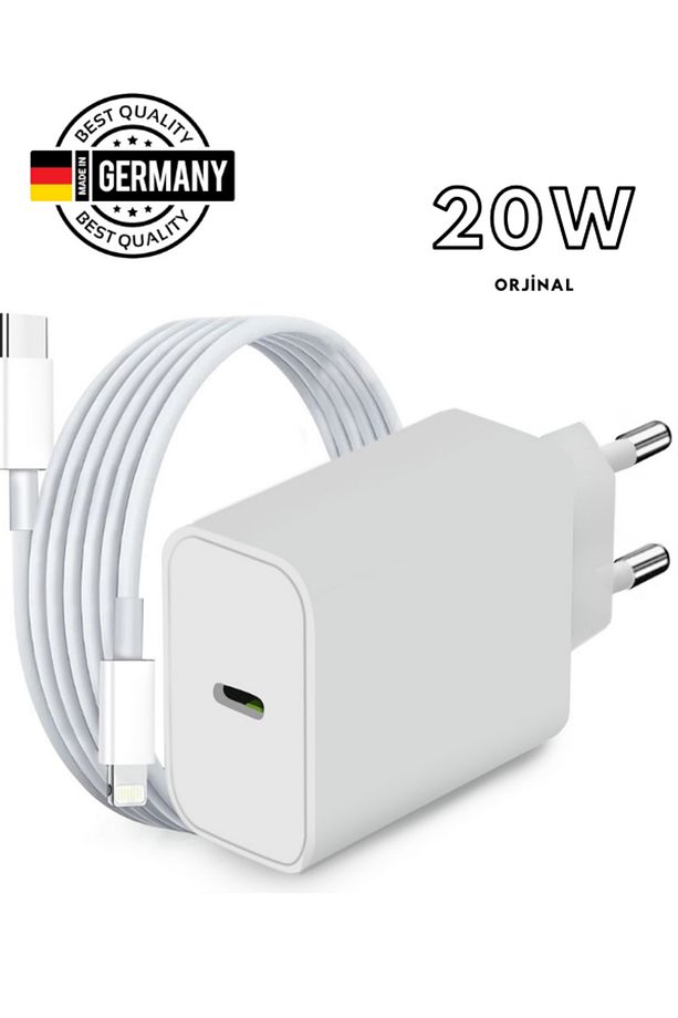 Iphone Hızlı Şarj Aleti 8 X Xs Xr 11 12 13 14  Pro Max Mini Plus Cihazları Adaptör Type C Kablosu - 1