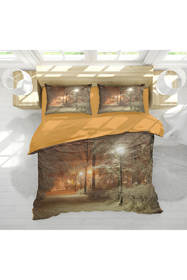 Snow Winter 3D Digital Printed Double Bedding Set