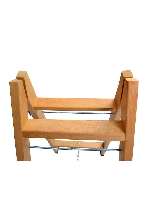 3+3 Çift Çıkışlı Geniş Basamaklı A Tipi Ahşap Merdiven 110 cm - 5