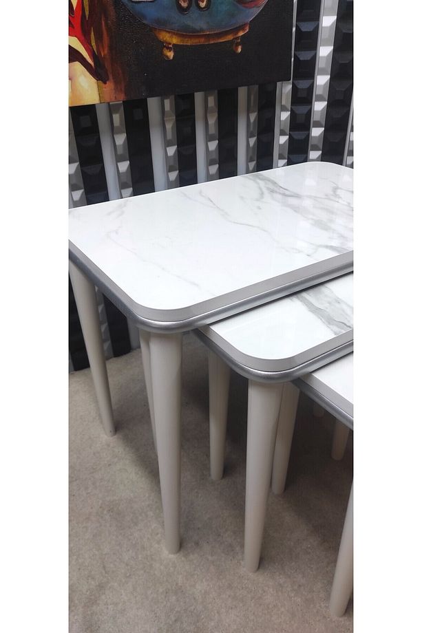 Hilal 4 lü ahşap mdf zigon sehpa takımı, mdf zigon sehpa takımı, moder ahşap sehpa - 4
