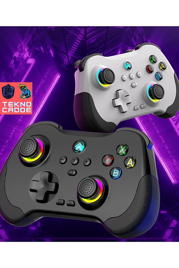 Z01 PC/IOS/PS4/PS3/Switch/ANDROID Telefon Tablet Titreşimli RGB Bluetooth Joystick Gamepad - 6