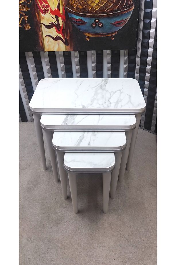 Hilal 4 lü ahşap mdf zigon sehpa takımı, mdf zigon sehpa takımı, moder ahşap sehpa - 6