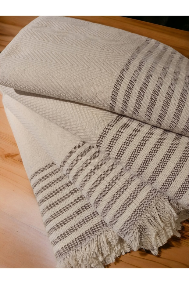 Eko (3.3.1.1) Buldan Bezi King Size Cotton Sofa-Bed Cover-Sofa Set Cream Brown