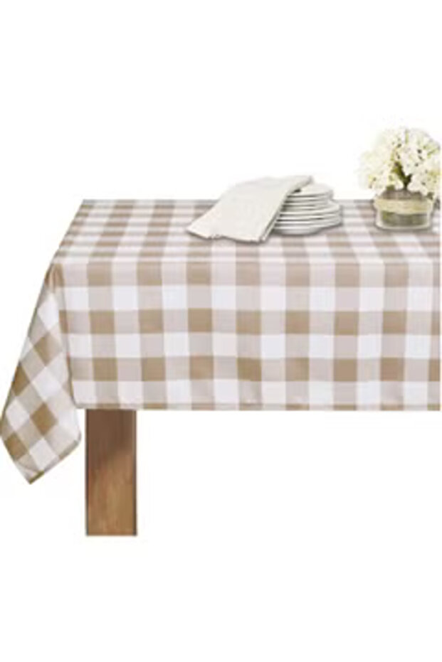 Checkerd Pattern Waterproof Table Cloth - 2