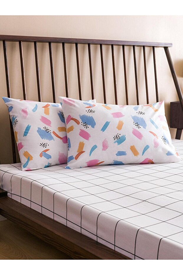 LCW HOME Çift Kişilik Desenli Ranforce Nevresim Takımı - 3