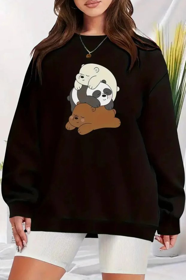 Stylish Comfortable Women'S/Men's Unisex Cotton Special Design Sweatshirt 1714