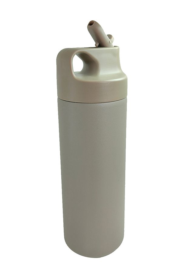 304 L Çelik Gri 500 ml Pipetli Matara Suluk cin414gr - 1