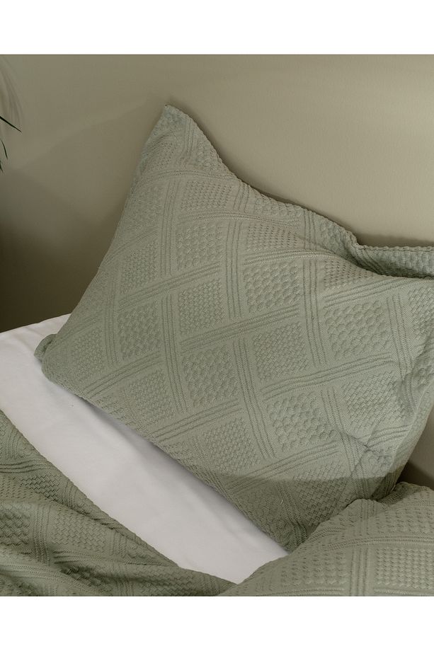 Triangle King Size %100 Pamuk Yatak Örtüsü - Haki - 3