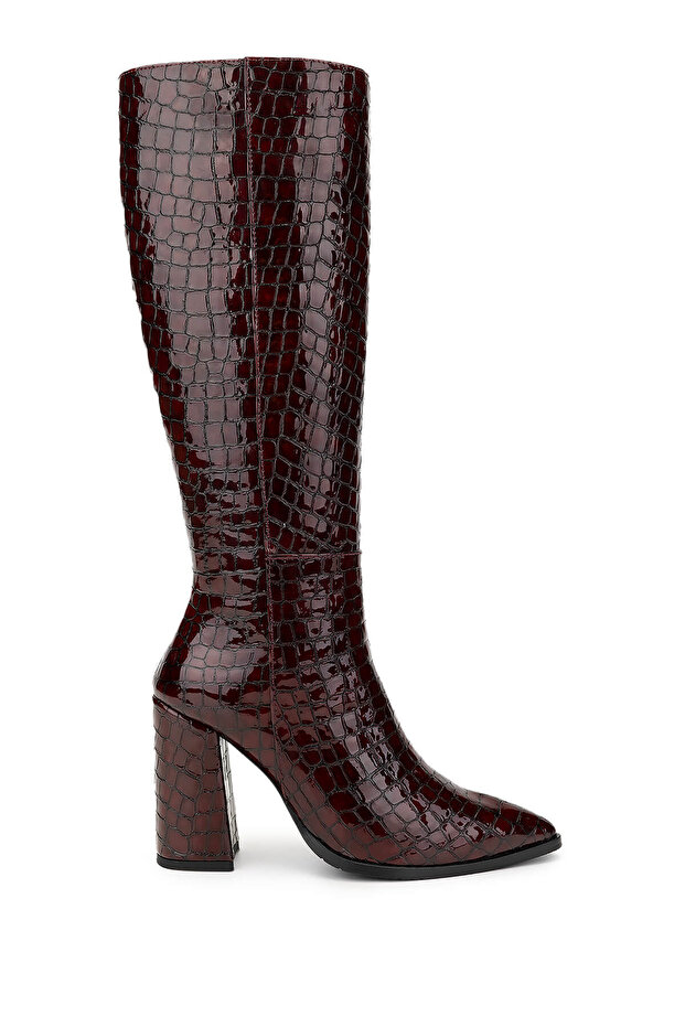Women's Genuine Leather Claret Red Casual Boots