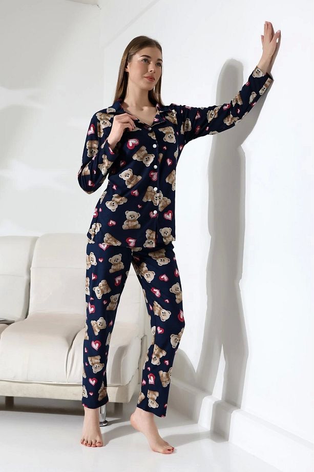 Yılbaşı Hediyesi Ayıcıklı Pijama takım - 4