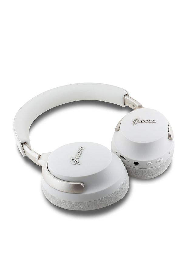 Anc Ve Enc Özellikli Kulak Üstü Bluetooth Kulaklık Guess Lisanslı Metal Yazı Logolu Script Seri Bej - 4