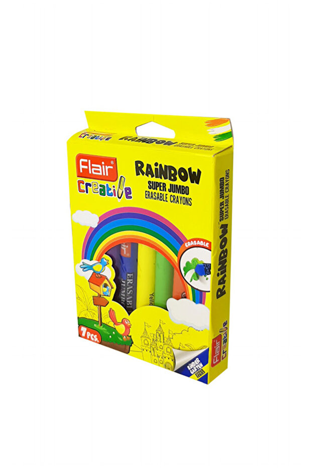 أقلام تلوين قابلة للمسح من Creative Rainbow Super Jumbo، 7 قطع - 1