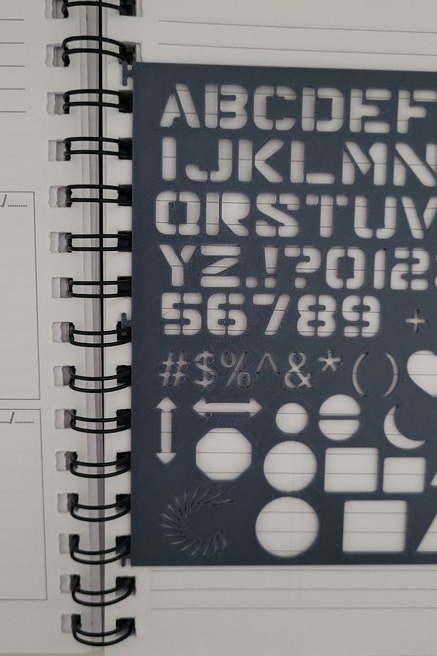 Spiral Defter Uyumlu Alfabe ve Şekiller Şablon Cetvel - 3