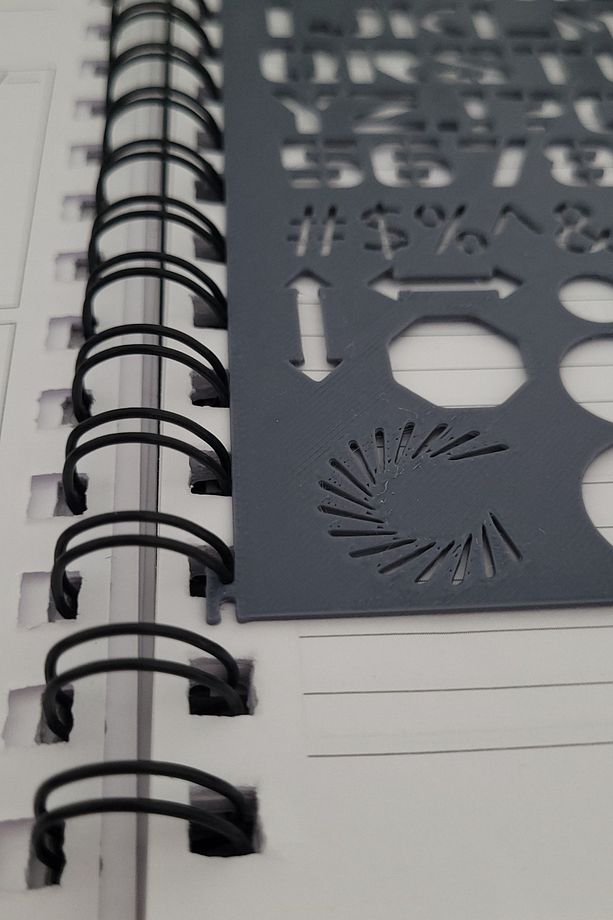 Spiral Defter Uyumlu Alfabe ve Şekiller Şablon Cetvel - 4