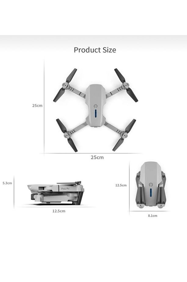 E88 Pro Çift Kameralı Drone Led Işıklı Wi-Fi App Ve Uzaktan Kumanda Kontrollü Katlanabilir Şarjlı - 2