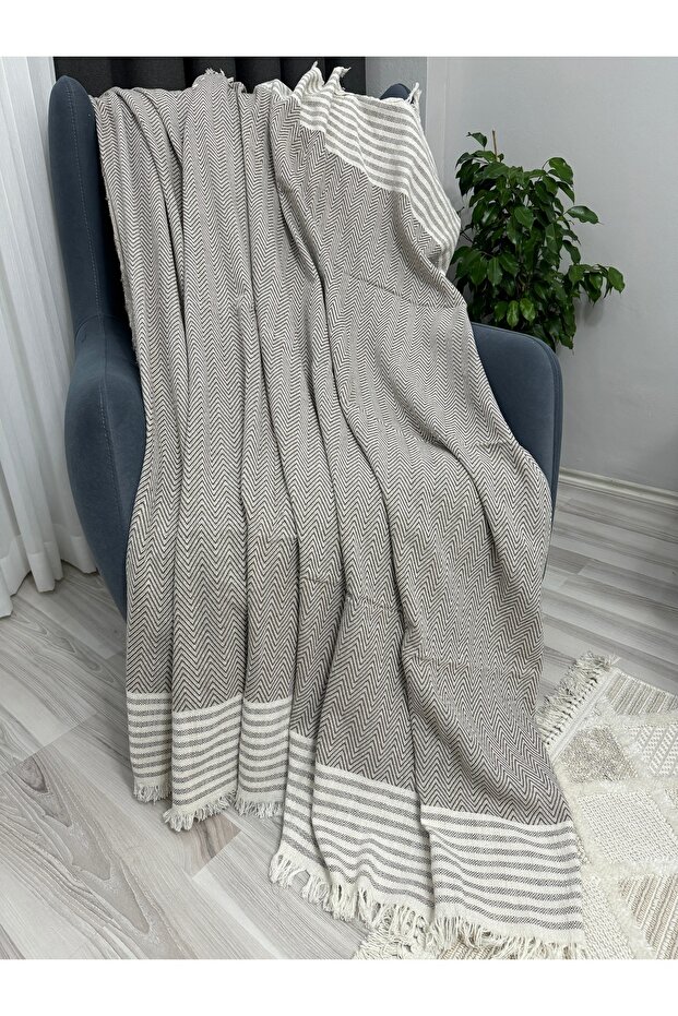 Eco-Friendly Cotton Sofa Cover Sofa Bed Cover 170X300 Brown