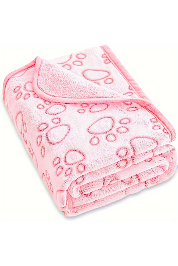 40X60cm pink Soft Fluffy High Quality Pet Blanket Cute Paw Print Dog Blanket Pet Mat Warm and Comfor
