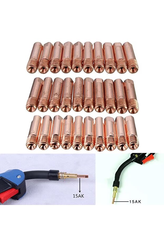 5/10PCS, Tip Gas Nozzle MB-15AK M6*25mm Welding Torch Contact Tip Gas Nozzle 0.6/0.8/0.9/1.0/1.2m... - 1
