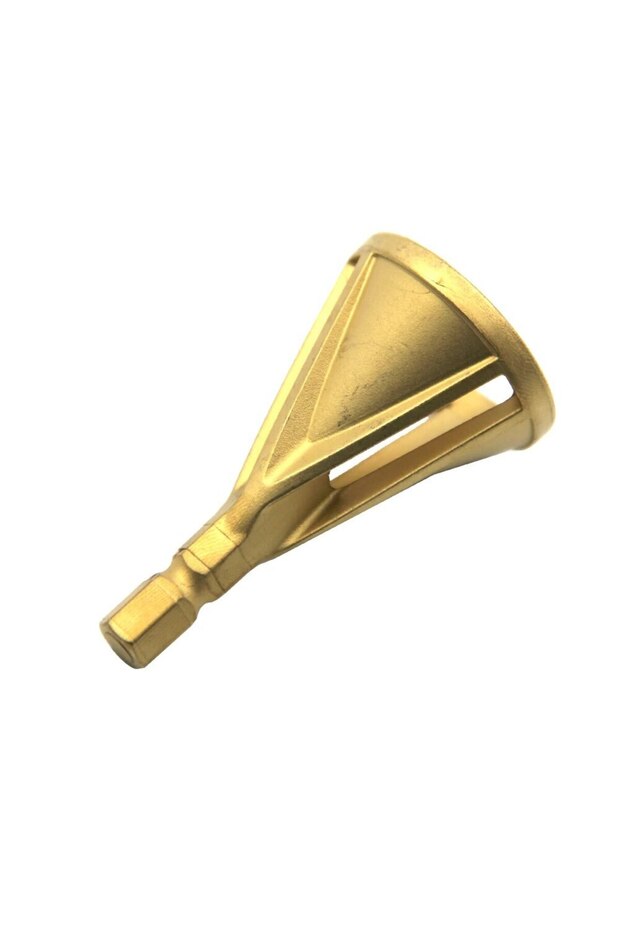 مثقاب سداسي ذهبي ثلاثي الشفرات جديد ذو حافة خارجية لإزالة النتوءات بمقبض مثلث/سداسي - 1