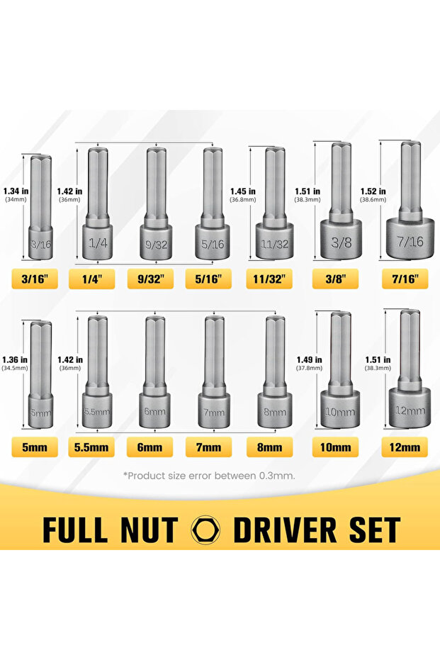 DUTRIEUX 9pcs 9pcs/14pcs Powerful Socket Inner Hexagonal Wrench Hexagonal Handle Screwdriver Socket - 2