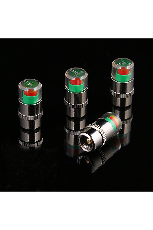 Silver simple 4Pcs/Lot 2.4 Bar Car Tire Pressure Monitoring System Gauge Cap Sensor Indicator Anti-t - 1