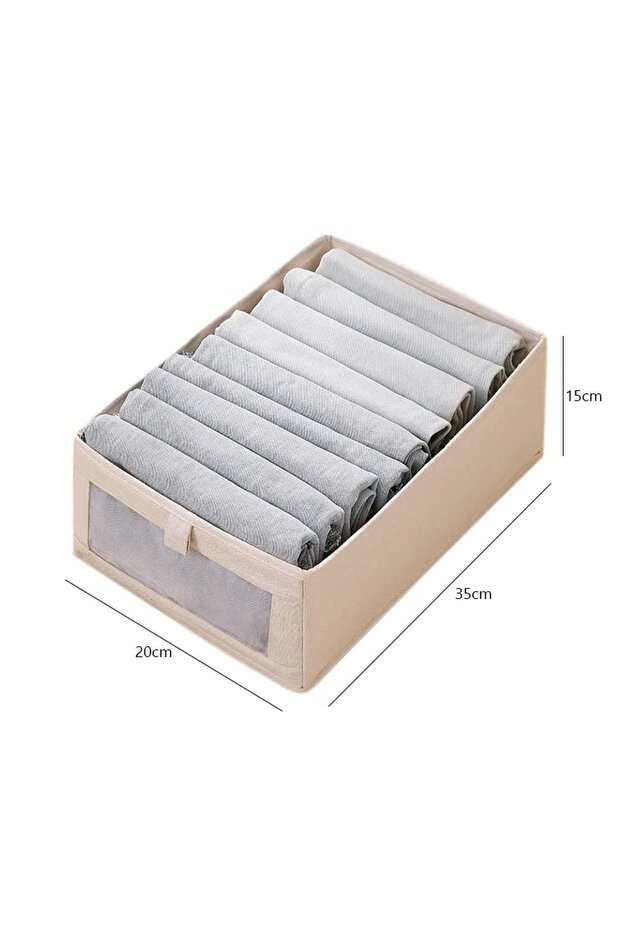 منظم خزانة ملابس مرئي من M-Beige مع أدراج لتخزين الملابس وصناديق تخزين القمصان والجينز - 1