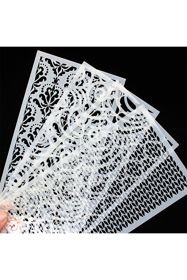 KSCRAFT 4pc/set Slimline Stencils Layering Stencils for DIY Scrapbooking/photo album Decorative E...