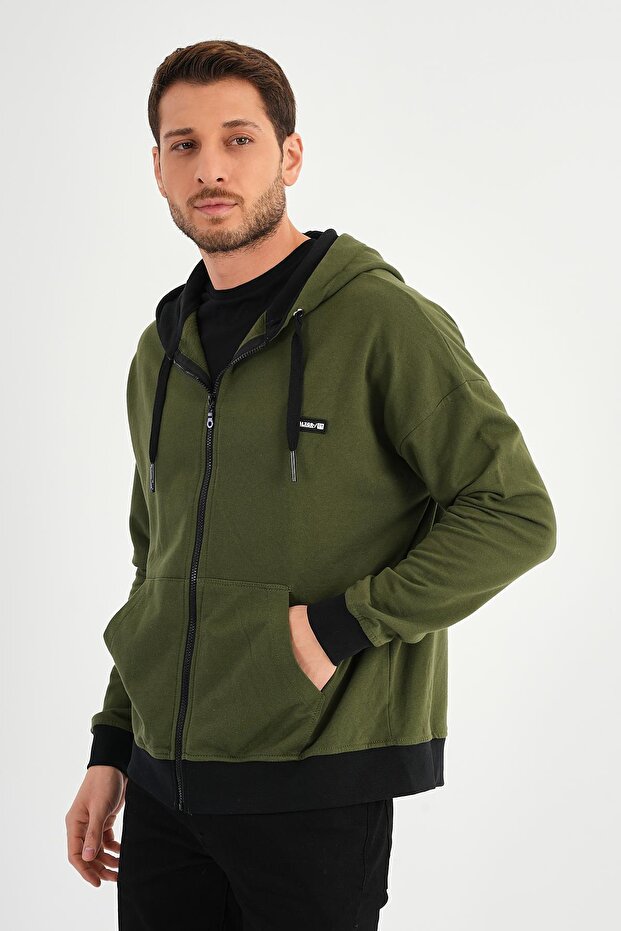 Fermuarlı Kapüşonlu Sweatshirt (UN-501403) - 4