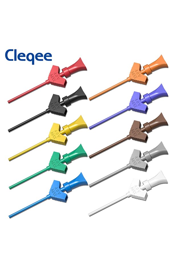 P5003 10C 10pcs Cleqee P5003 10pcs SMD IC Test Hook Clip Mini Grabbers For Dupont Jumper Wire DIY Br