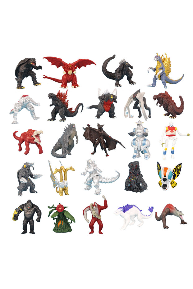 Bandai no box 01 24pcs/set Godzilla vs King Kong Figure Model Toys 17cm
