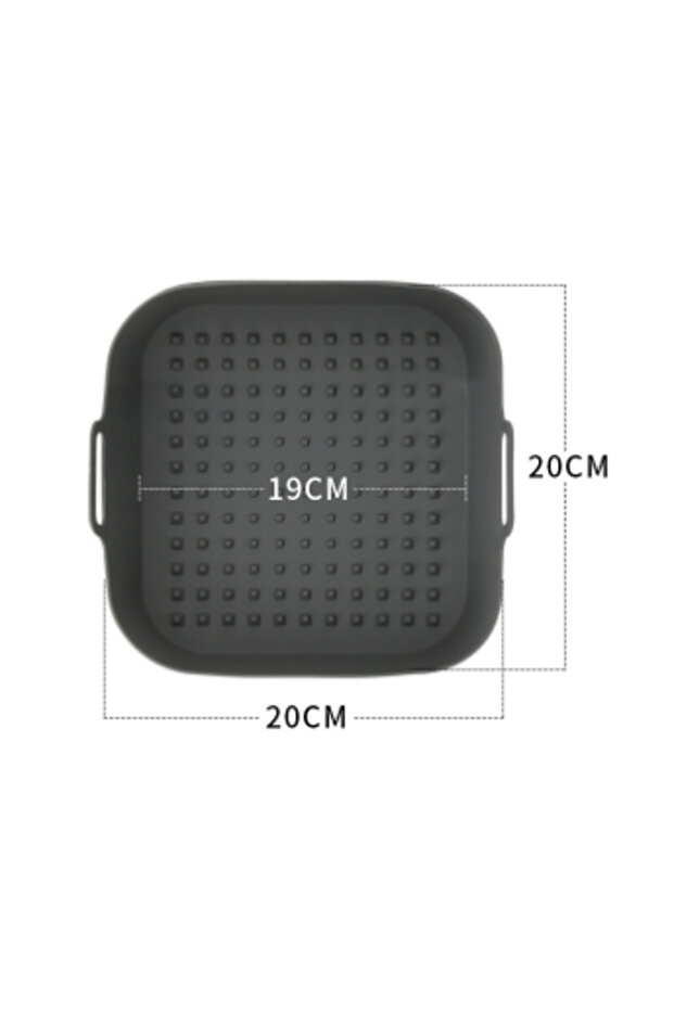 grey Air Fryer Silicone Pot Thick Reusable Silicone Square Air Fryer Liners Replacement of Parchment