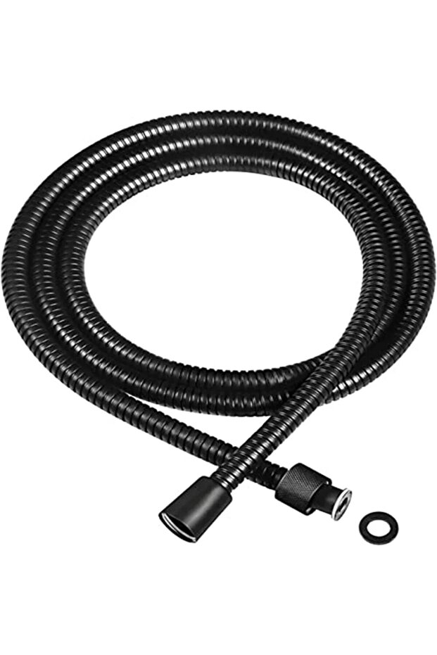 150cm 1.5M Black PVC Flexible Shower Hose Long Bathroom Shower Water Hose Extension Plumbing Pipe Pu