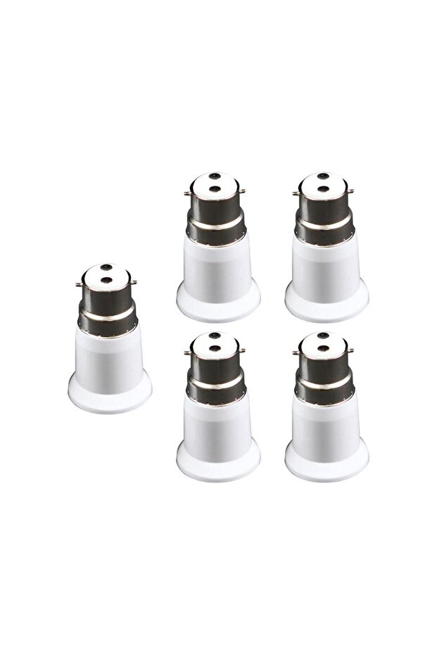 5 Pieces B22 to E27 Light Socket Adapter Lighting Accessories Adaptor Holder Lamp Base Socket Con...