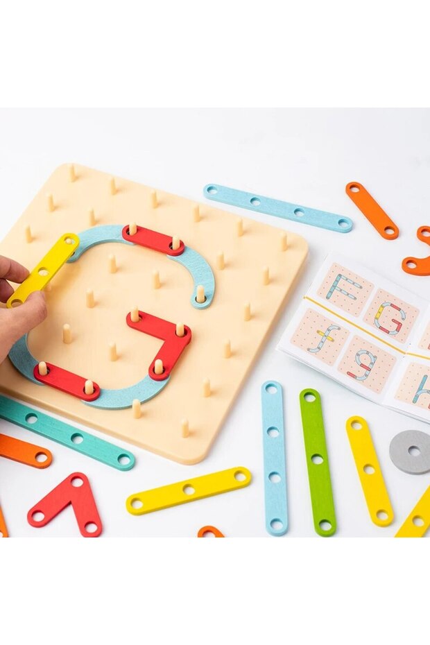 1 Set Montessori Variable Shape Matching Column Creative Building Blocks Early Education Toy - 5