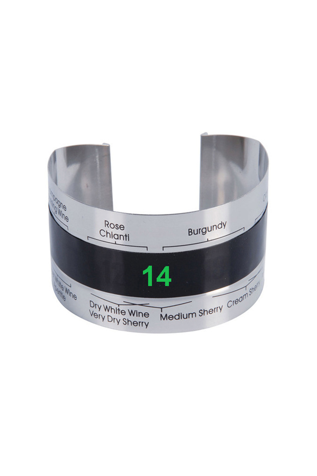 A Wine Thermometer Wine Collar Thermometer Bar Beverage Tool Clever Bottle Snap Thermometer LCD Disp - 1