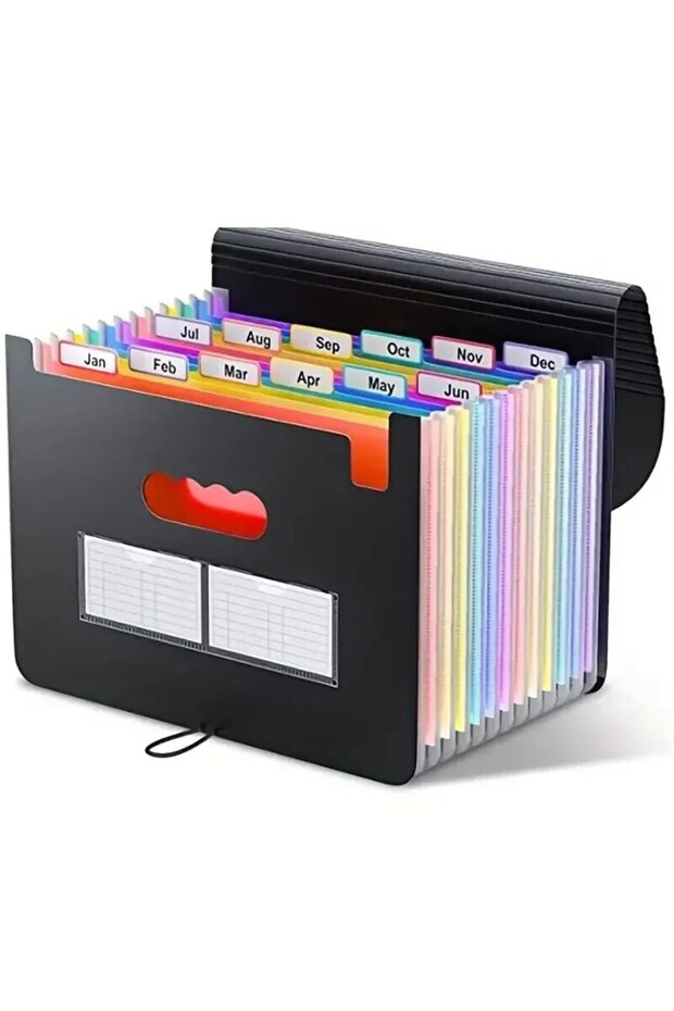 12 Pocket Folders Expanding File Folder 12 Pockets A4 Size Filing Folder Organizer Large Capacity Po - 1