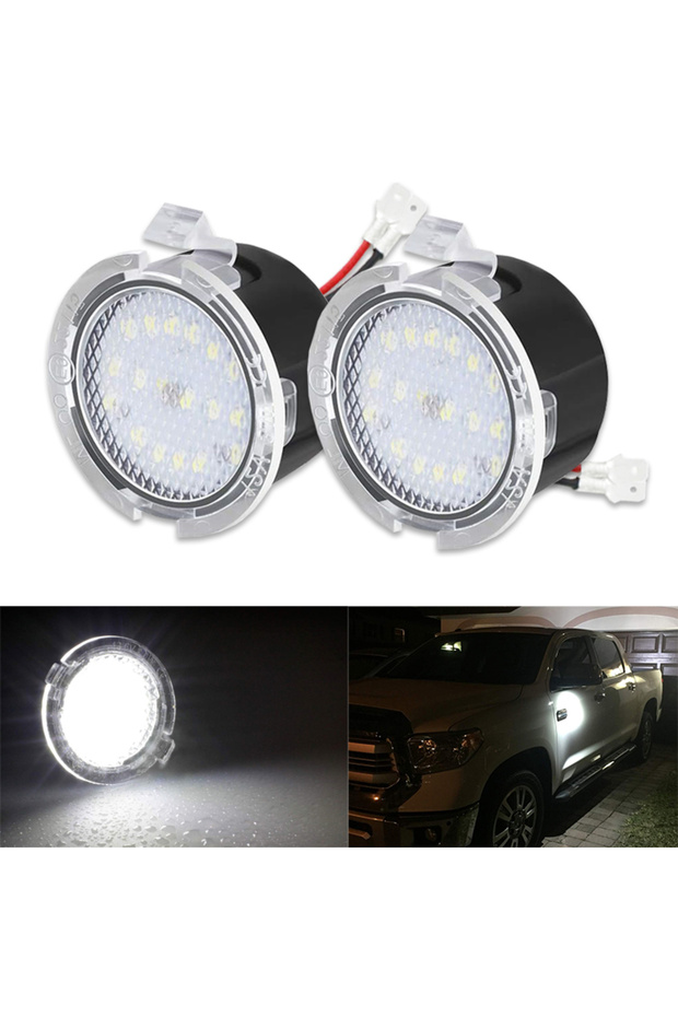 مصباح LED أبيض مكون من قطعتين للمرآة الجانبية لسيارات فورد F150 وإكسبلورر وإيدج وإكسبيديشن وفليكس وفيوجن وتاور