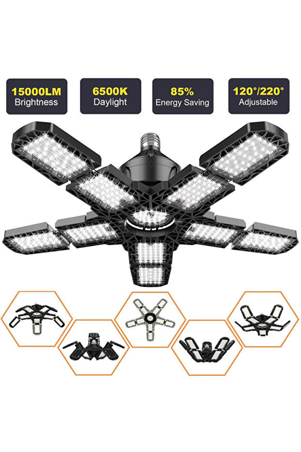 إضاءة جراج 10 ألواح - إضاءة جراج LED 150 واط مع 7/10 + 1 لوحة قابلة للتعديل E26 / E27 متجر السقف