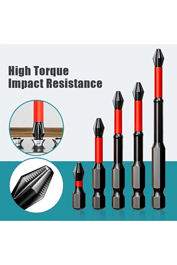 Red Magnetic Anti-shock Batch Head High Hardness Non-Slip Impact Bits Cross Screwdriver 25/50/65/70/