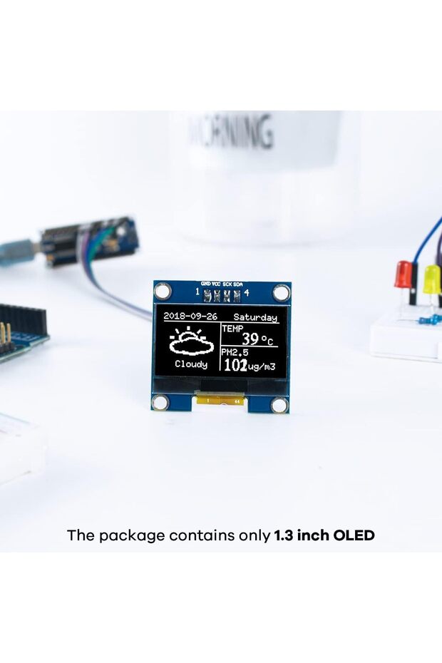 White 1.3" Oled Display Module White Blue Color Drive Chip Sh1106 128x64 1.3 Inch Lcd Led Iic I2c Co - 1