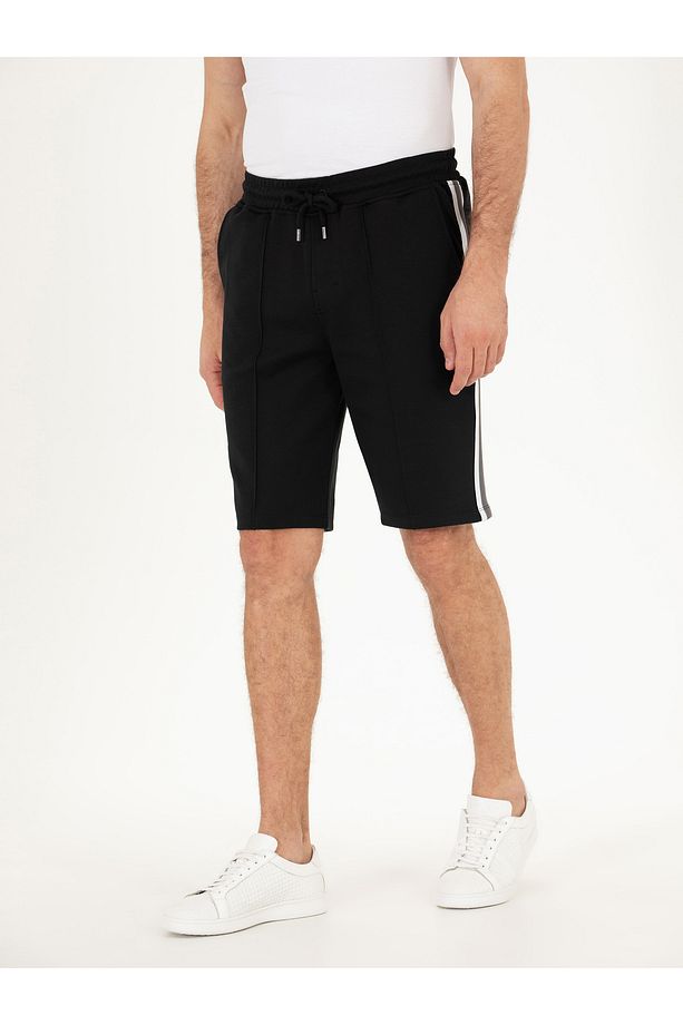 Siyah Slim Fit Örme Şort 50265677-VR046 - 3